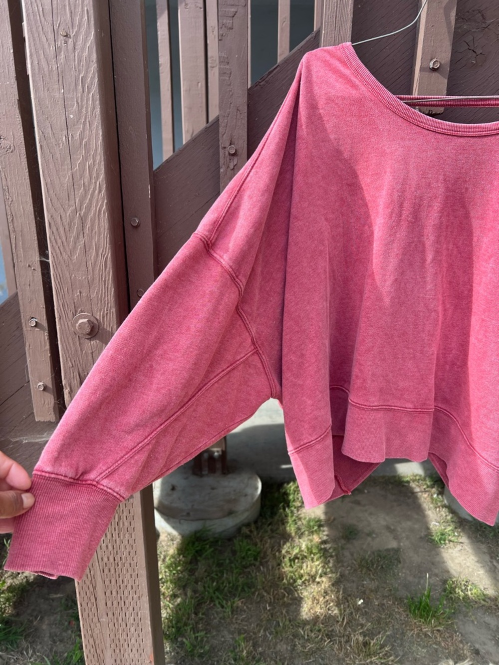 lovestitch Rose Pink V-Neck Cross-Back Sweater - Picture 6 of 6